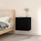 Wandgemonteerde nachtkastje met hoogglans wit en stabiel blad - Zwart / 1 - Opbergkasten & lockerkasten