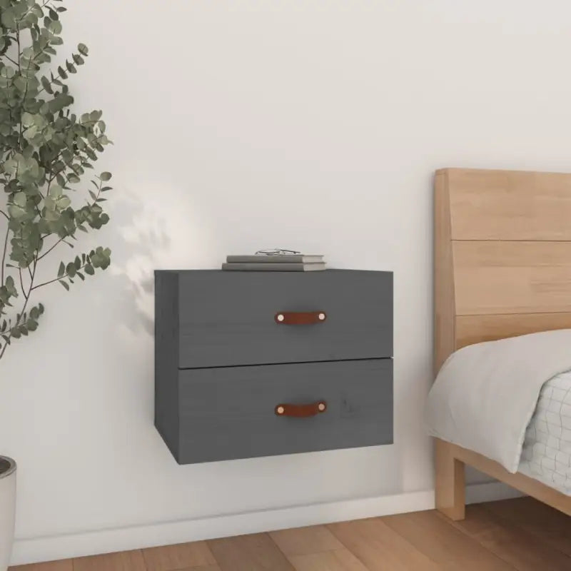 Wandgemonteerde nachtkastje van massief grenenhout met stabiel blad - Opbergkasten & lockerkasten