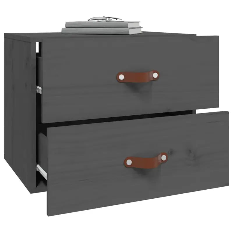 Wandgemonteerde nachtkastje van massief grenenhout met stabiel blad - Opbergkasten & lockerkasten