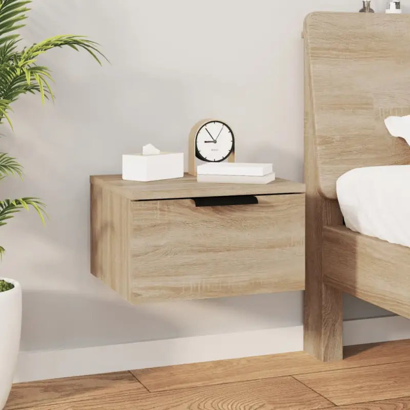 Wandgemonteerde nachtkastjes met stabiel blad en elegant ontwerp - Sonoma eiken / 1 - Nachtkastjes