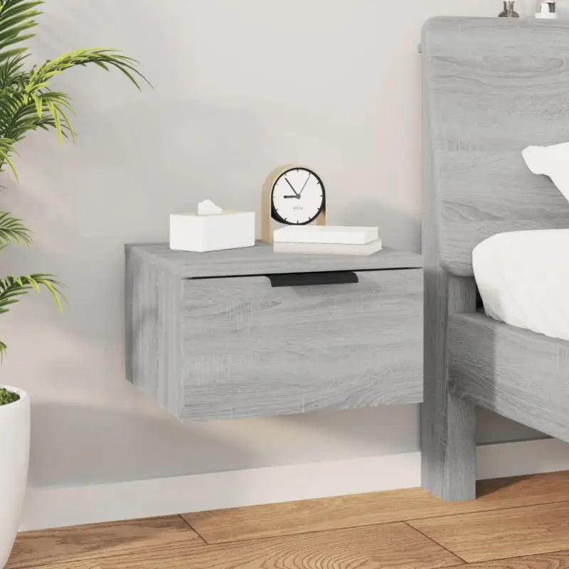 Wandgemonteerde nachtkastjes met stabiel blad en elegant ontwerp - Grijs sonoma / 1 - Nachtkastjes