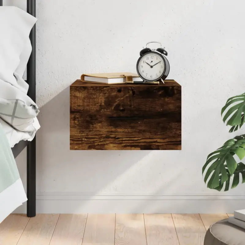 Wandgemonteerde Opbergkasten van Duurzaam Behandeld Hout - Gerookt eiken / 1 - Opbergkasten & lockerkasten