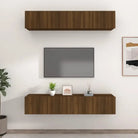Wandgemonteerde Tv-meubels van bewerkt hout met strak ontwerp - bruin eikenkleur / 4 / 80 cm - Tv-meubels