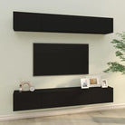 Wandgemonteerde Tv-meubels van bewerkt hout met strak ontwerp - Zwart / 4 / 100 cm - Tv-meubels