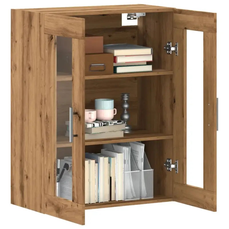 Wandkast met elegant ontwerp van bewerkt hout voor jouw interieur - artisanaal eikenkleurig / 1 - Dressoirs &