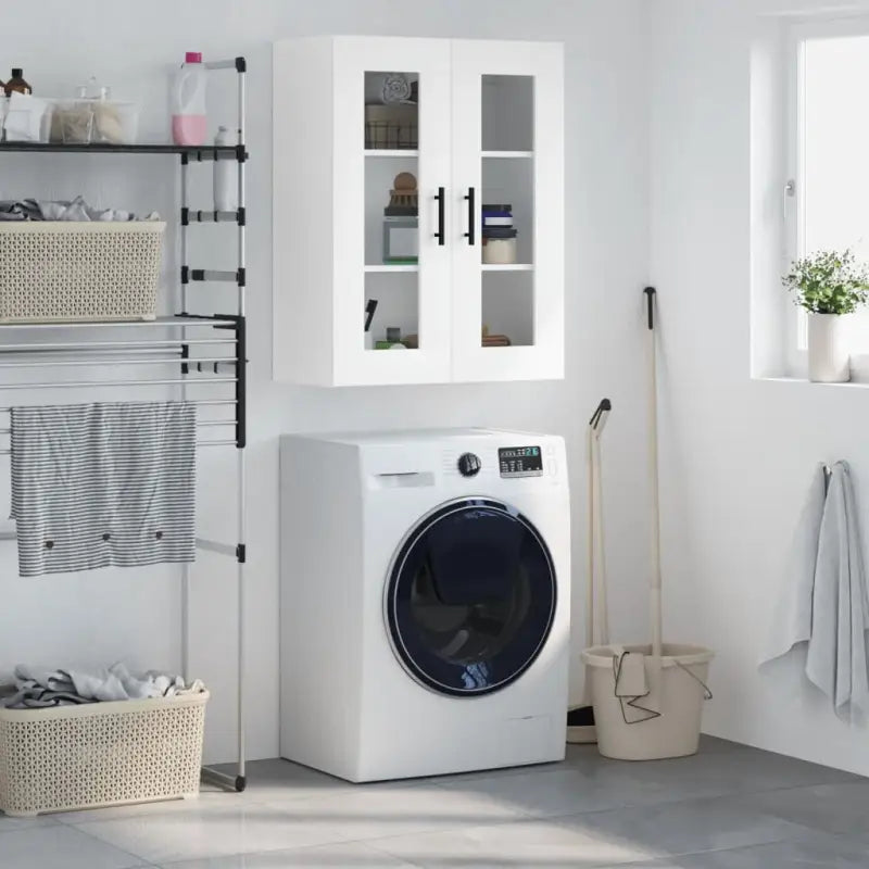 Wandkast met elegant ontwerp van bewerkt hout voor jouw interieur - Wit / 1 - Dressoirs & buffetkasten