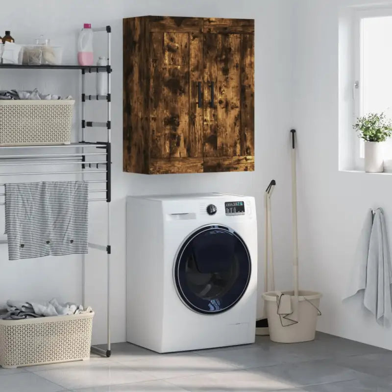 Wandkast van bewerkt hout met elegant ontwerp en hoge kwaliteit - Gerookt eiken / 1 - Dressoirs & buffetkasten