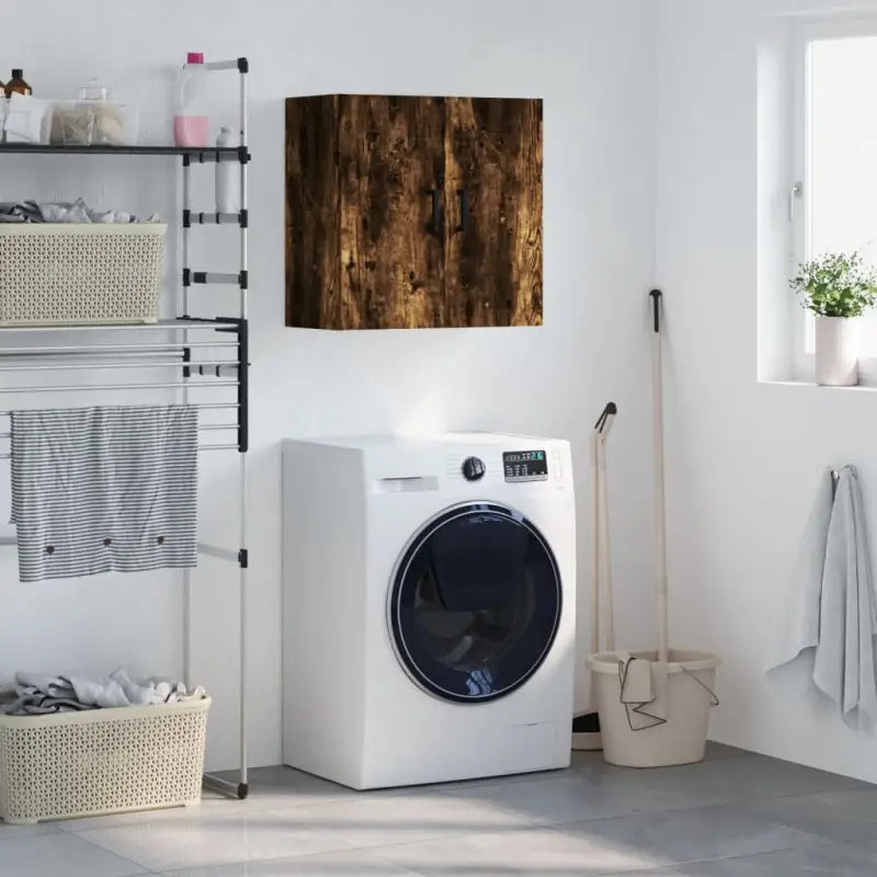 Wandkast van bewerkt hout voor een decoratief en praktisch interieur - Gerookt eiken / 1 - Opbergkasten & lockerkasten