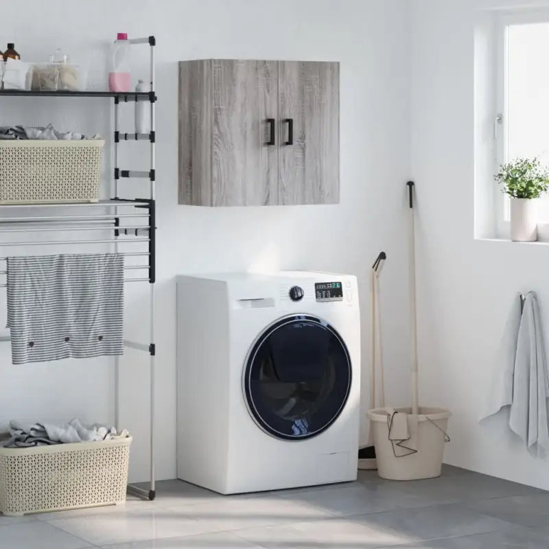 Wandkast van bewerkt hout voor een decoratief en praktisch interieur - Grijs sonoma / 1 - Opbergkasten & lockerkasten