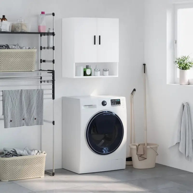 Wandkast van bewerkt hout voor stijl en functionaliteit in je interieur - Wit / 1 - Opbergkasten & lockerkasten