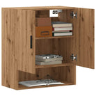 Wandkast van bewerkt hout voor stijl en functionaliteit in je interieur - artisanaal eikenkleurig / 1 - Opbergkasten &