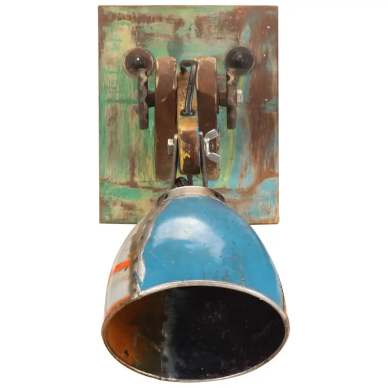 Wandlamp met verstelbare arm van massief gerecycled hout - Lampen
