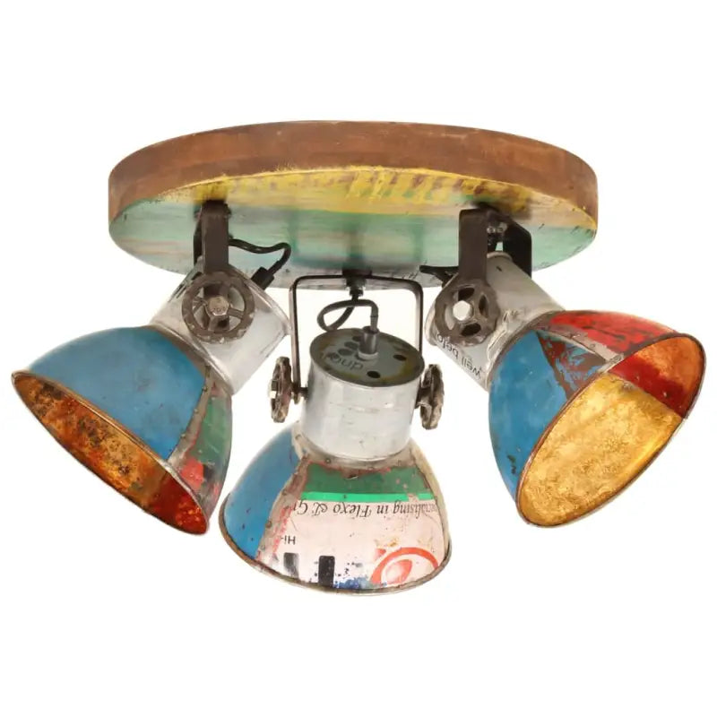 Wandlamp met zwarte afwerking en massief mangohout sfeerlicht - Multikleur / 1 / Rond - 3 lampenkappen - Lampen