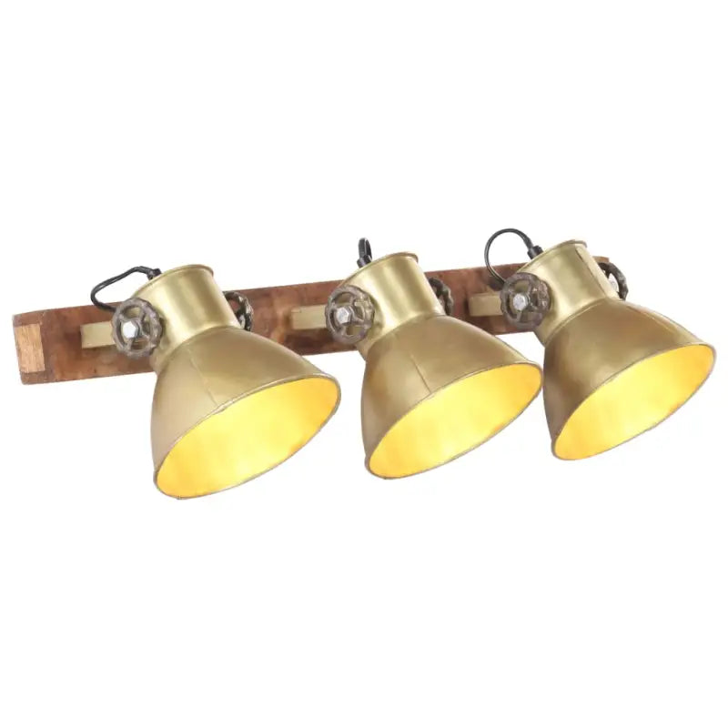 Wandlamp met zwarte afwerking en massief mangohout sfeerlicht - Koper / 1 / Recht - 3 lampenkappen - Lampen