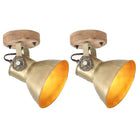 Wandlamp met zwarte afwerking en massief mangohout sfeerlicht - Koper / 1 / 2 x enkele lamp - Lampen