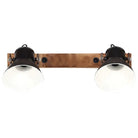 Wandlamp met zwarte afwerking en massief mangohout sfeerlicht - Lampen