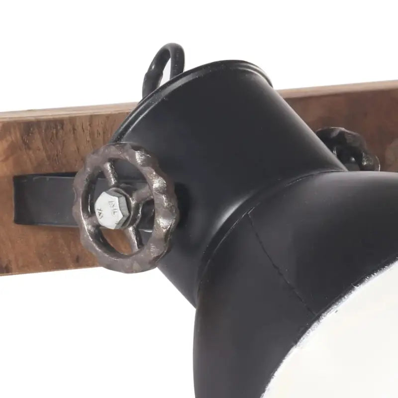 Wandlamp met zwarte afwerking en massief mangohout sfeerlicht - Lampen