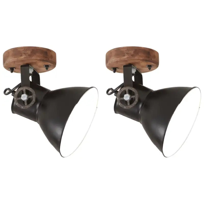 Wandlamp met zwarte afwerking en massief mangohout sfeerlicht - Zwart / 1 / 2 x enkele lamp - Lampen
