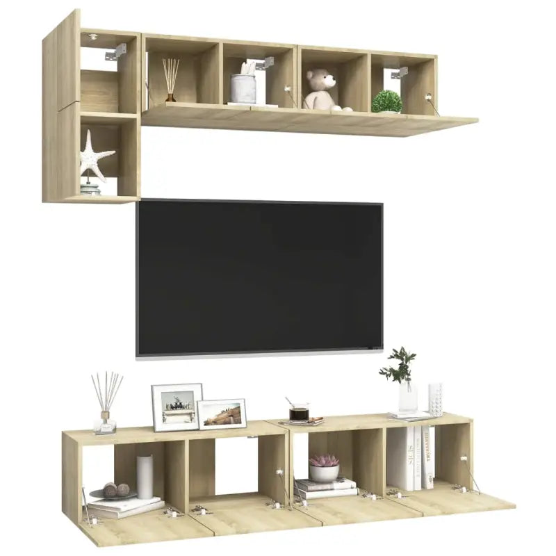 Wandmeubelset voor tv met ruime opbergruimte - Tv-meubels