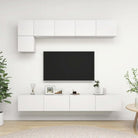 Wandmeubelset voor tv met ruime opbergruimte - Wit / 1 / 100 cm - Tv-meubels