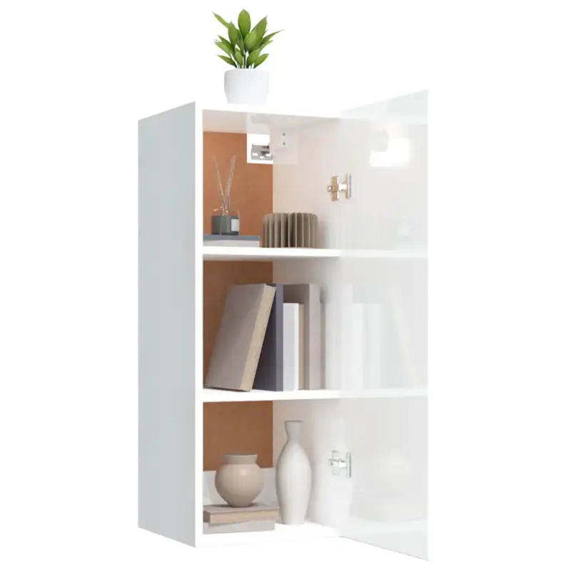 Wandplank in hoogglans wit of bewerkt hout voor beperkte ruimtes - Hoogglans wit / 1 - Wandplanken