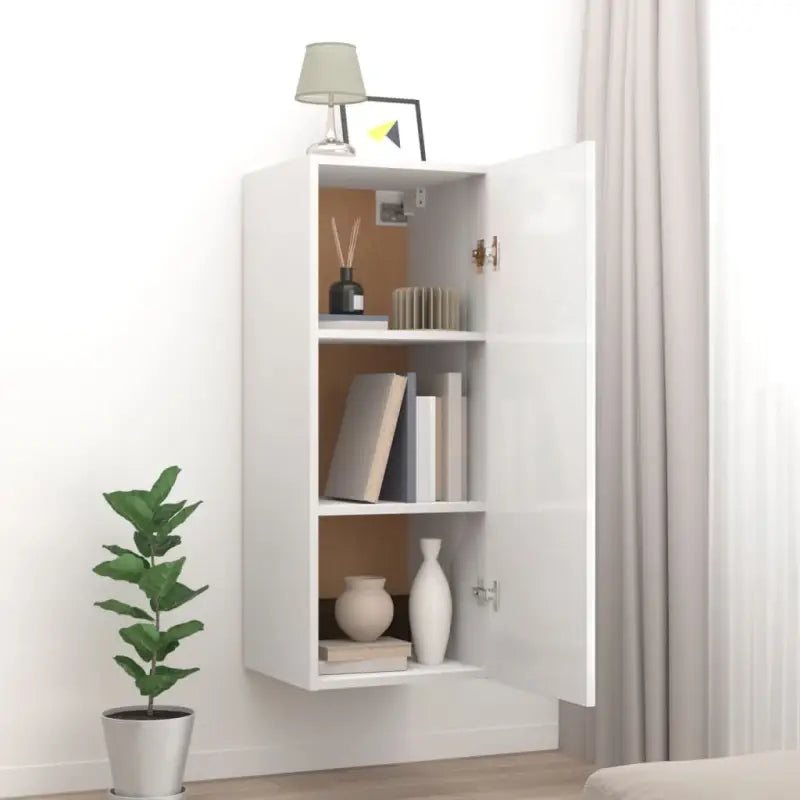 Wandplank in hoogglans wit of bewerkt hout voor beperkte ruimtes - Hoogglans wit / 1 - Wandplanken
