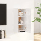 Wandplank in hoogglans wit van bewerkt hout voor jouw woonkamer - Wandplanken