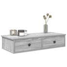 Wandplank met lades van bewerkt hout voor decoratie en praktische opbergruimte - Grijs sonoma / 80 x 31 x 17 cm / 1