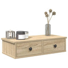 Wandplank met lades van bewerkt hout voor decoratie en praktische opbergruimte - Sonoma eiken / 60 x 25 x 15 cm / 1