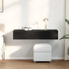Wandplank met lades van bewerkt hout voor een praktische inrichting - Zwart / 100 x 36 x 19 cm / 1 - Wandplanken