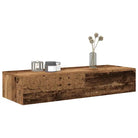 Wandplank met lades van bewerkt hout voor een praktische inrichting - Oud hout / 100 x 36 x 19 cm / 1 - Wandplanken