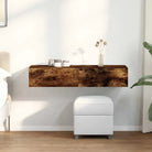 Wandplank met lades van bewerkt hout voor een praktische inrichting - Gerookt eiken / 100 x 36 x 19 cm / 1 - Wandplanken