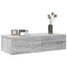 Wandplank met lades van bewerkt hout voor een praktische inrichting - Grijs sonoma / 60 x 26.5 x 15 cm / 1 - Wandplanken
