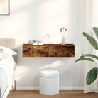 Wandplank met lades van bewerkt hout voor een praktische inrichting - Gerookt eiken / 80 x 33 x 17 cm / 1 - Wandplanken