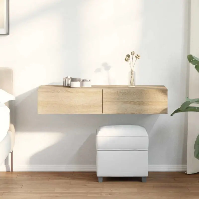 Wandplank met lades van bewerkt hout voor een praktische inrichting - Sonoma eiken / 100 x 36 x 19 cm / 1 - Wandplanken