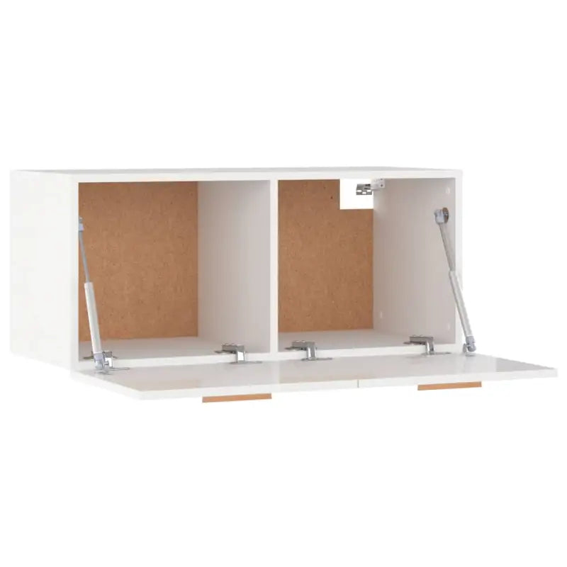 Wandplank met Scandinavische charme en bewerkt hout voor woonkamer - Hoogglans wit / 1 - Wandplanken