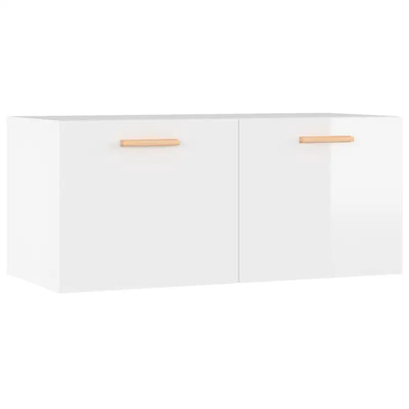 Wandplank met Scandinavische charme en bewerkt hout voor woonkamer - Hoogglans wit / 1 - Wandplanken