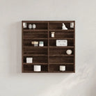 Wandplank van bewerkt hout in grijs sonoma voor modern interieur - bruin eikenkleur / 60 x 8.5 x 58 cm / 1 - Wandplanken