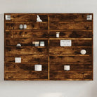 Wandplank van bewerkt hout in grijs sonoma voor modern interieur - Gerookt eiken / 100 x 8.5 x 75 cm / 1 - Wandplanken