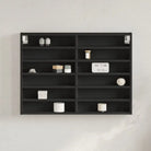 Wandplank van bewerkt hout in grijs sonoma voor modern interieur - Zwart / 80 x 8.5 x 58 cm / 1 - Wandplanken