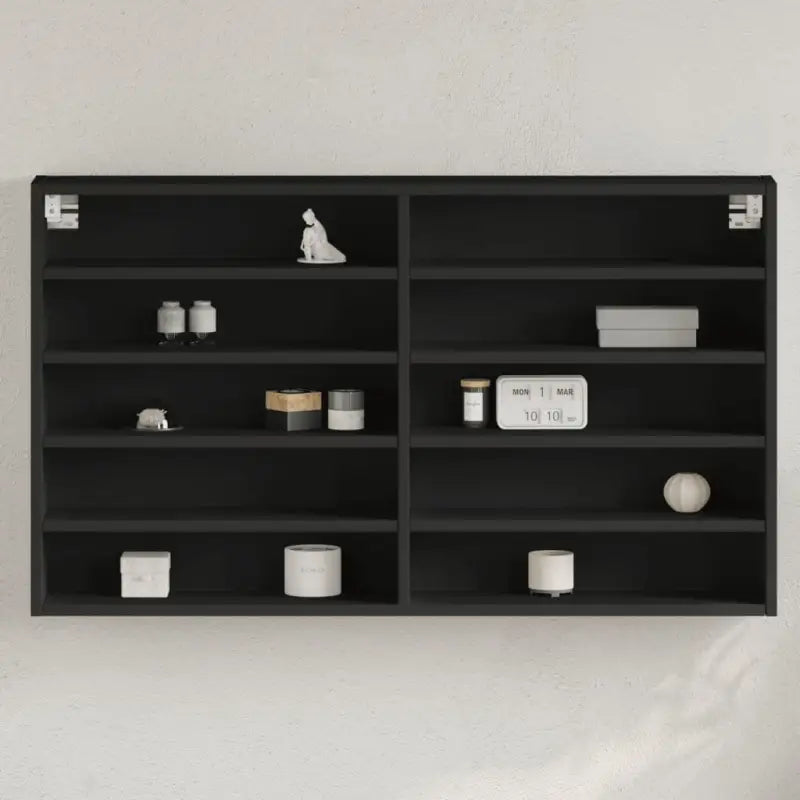 Wandplank van bewerkt hout in grijs sonoma voor modern interieur - Zwart / 100 x 15 x 58 cm / 1 - Wandplanken
