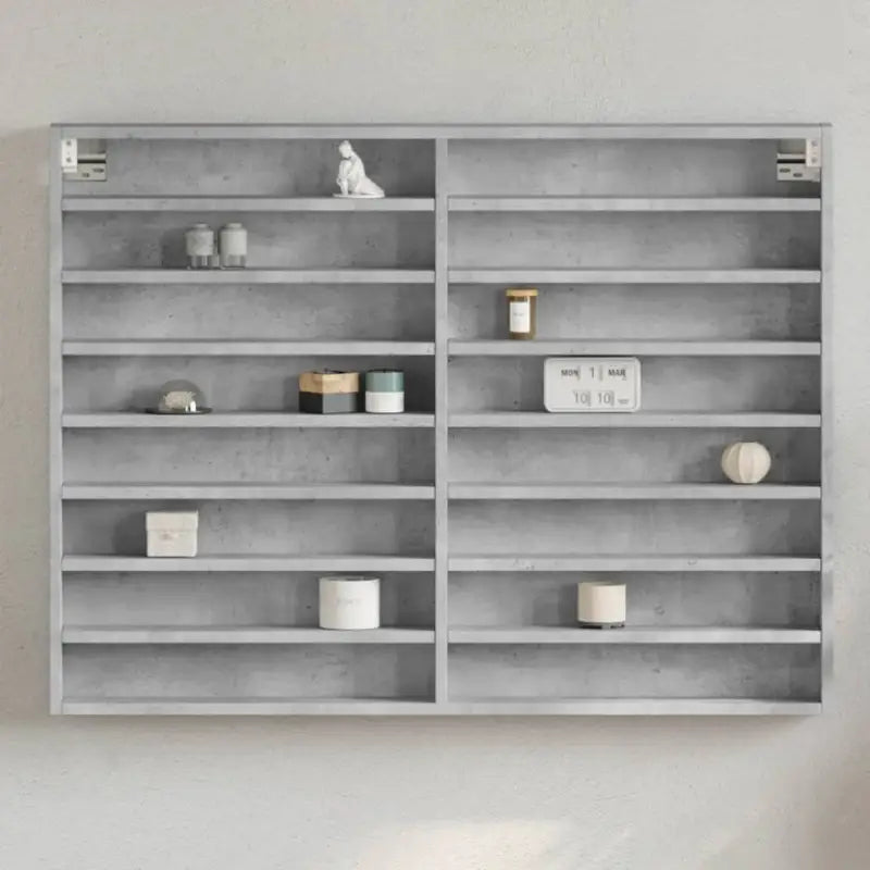 Wandplank van bewerkt hout in grijs sonoma voor modern interieur - Betongrijs / 100 x 8.5 x 75 cm / 1 - Wandplanken