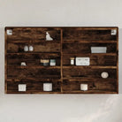 Wandplank van bewerkt hout in grijs sonoma voor modern interieur - Gerookt eiken / 100 x 15 x 58 cm / 1 - Wandplanken