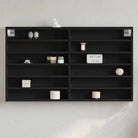 Wandplank van bewerkt hout in grijs sonoma voor modern interieur - Zwart / 100 x 8.5 x 58 cm / 1 - Wandplanken