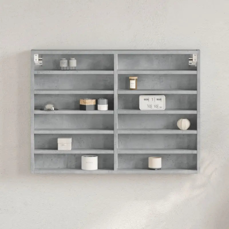 Wandplank van bewerkt hout in grijs sonoma voor modern interieur - Betongrijs / 80 x 8.5 x 58 cm / 1 - Wandplanken