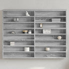 Wandplank van bewerkt hout in grijs sonoma voor modern interieur - Grijs sonoma / 100 x 8.5 x 75 cm / 1 - Wandplanken