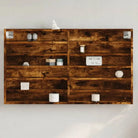 Wandplank van bewerkt hout in grijs sonoma voor modern interieur - Gerookt eiken / 100 x 8.5 x 58 cm / 1 - Wandplanken