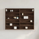 Wandplank van bewerkt hout in grijs sonoma voor modern interieur - bruin eikenkleur / 80 x 8.5 x 58 cm / 1 - Wandplanken