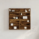 Wandplank van bewerkt hout in grijs sonoma voor modern interieur - Gerookt eiken / 60 x 8.5 x 58 cm / 1 - Wandplanken