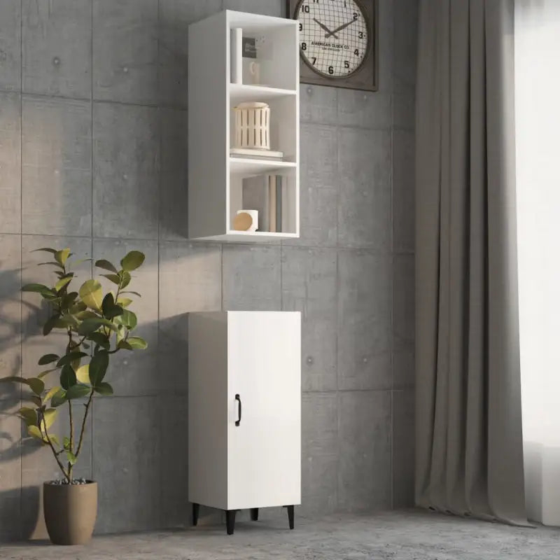 Wandplank van bewerkt hout in hoogglans wit voor beperkte ruimtes - Hoogglans wit / 1 - Wandplanken